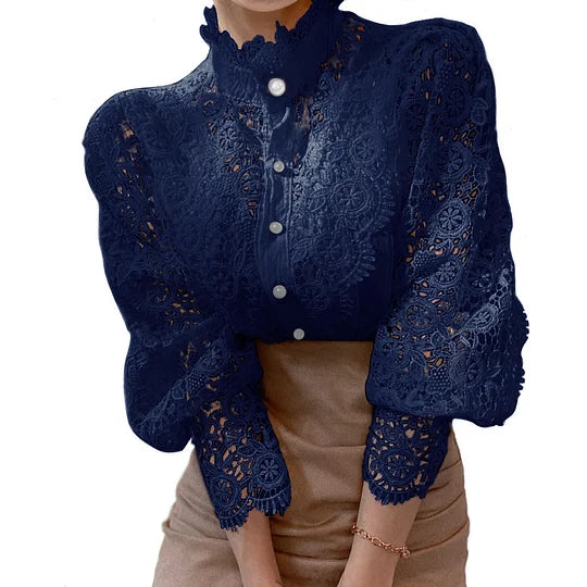 Sigrid™ | Long-Sleeve Shirt with Lace and Details