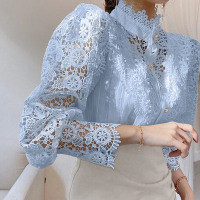 Sigrid™ | Long-Sleeve Shirt with Lace and Details