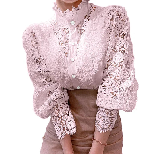 Sigrid™ | Long-Sleeve Shirt with Lace and Details