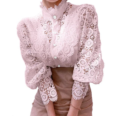 Sigrid™ | Long-Sleeve Shirt with Lace and Details