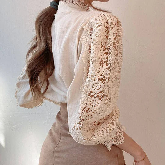 Sigrid™ | Long-Sleeve Shirt with Lace and Details